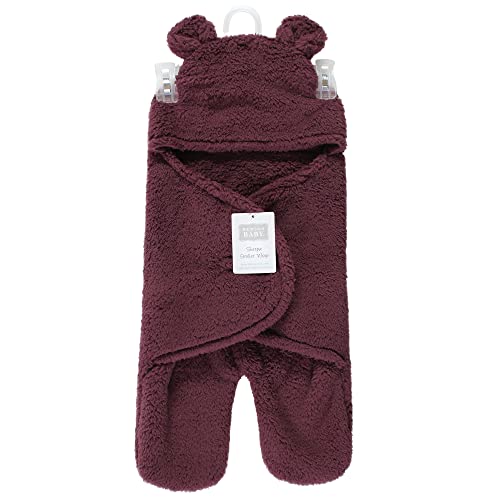 Image of Hudson Baby Unisex Baby Animal Sherpa Baby Outdoor Stroller Sack Wrap, Burgundy, One Size