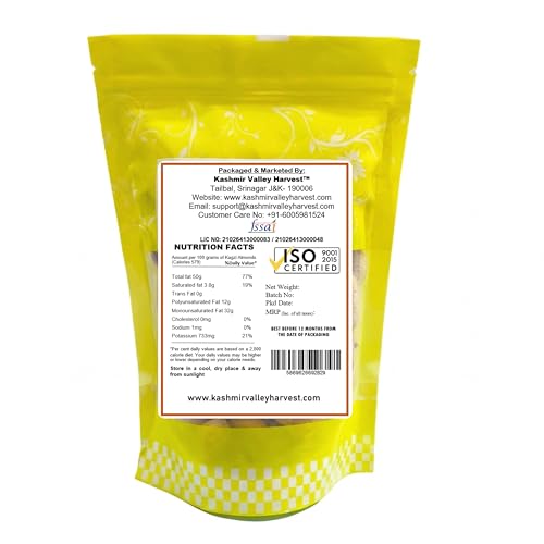 Image of Kashmir Valley Harvest Kashmiri Kagzi Mamra Almonds With Paper Shell - 250g | 100% Natural | Premium Badam in Shell | Authentic | High in Fibre | Boost Immunity | Organic (Pack of 1)