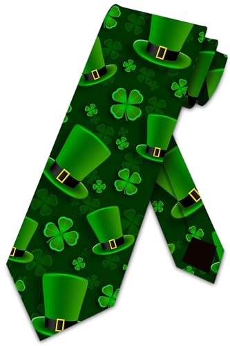 Three Rooker St. Patrick's Day Ties Mens Leprechaun Necktie Clover Tie