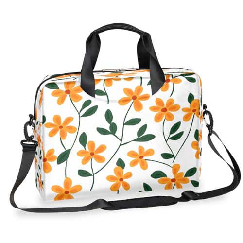 Maletín para portátil con flores naranjas para laptop hasta 16" miniatura 1