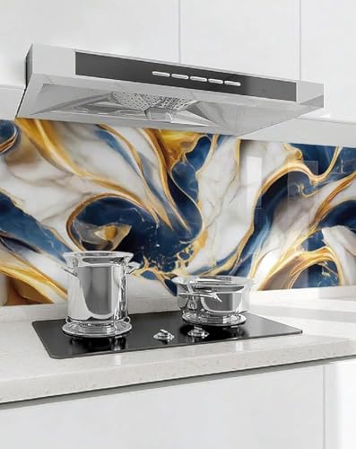 Image of TEKCOOL Marble Waterproof Oil Proof Wall Paper Furniture Kitchen, Cabinets, Almirah,Tabletop,Plastic Table, WoodenTable,Wardrobe,PVCDIY Self Adhesive Sticker(60x200cm)(New Desing Golden Line Sky-1pc);