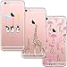 Produktbild blossom01 [3 Stück] iPhone 6 Hülle, iPhone 6S Hülle, Cute Funny Kreative Cartoon Transparent Silikon Bumper für iPhone 6 / 6S - Flamingo & Giraffe & Pinguin