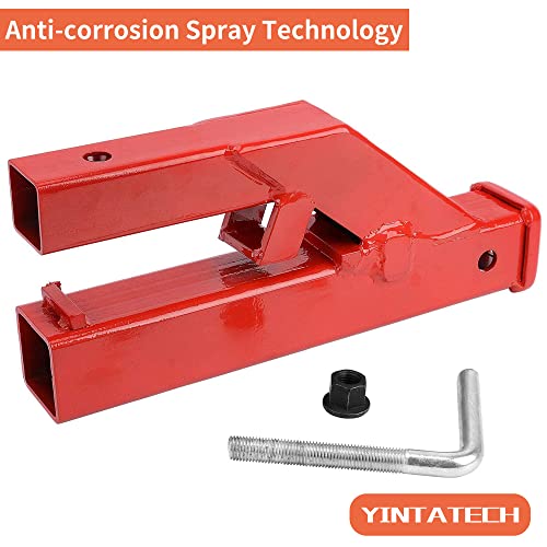 Image of YINTATECH Clamp On Trailer Hitch Tractor Ball Bucket Trailer Receiver Hitch 2 inch Hitch Mount Adapter for Deere Bobcat