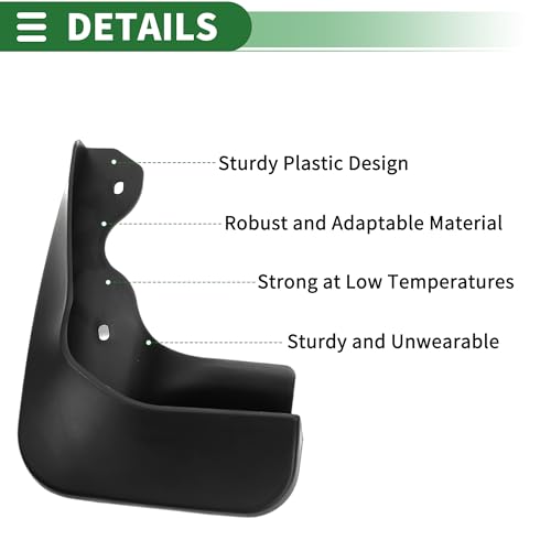 Image of Motoforti Mud Flap Splash Guard Mud Guard for Volkswagen Jetta (Sedan) 2015-2017 Plastic W /Mount Accessories Black