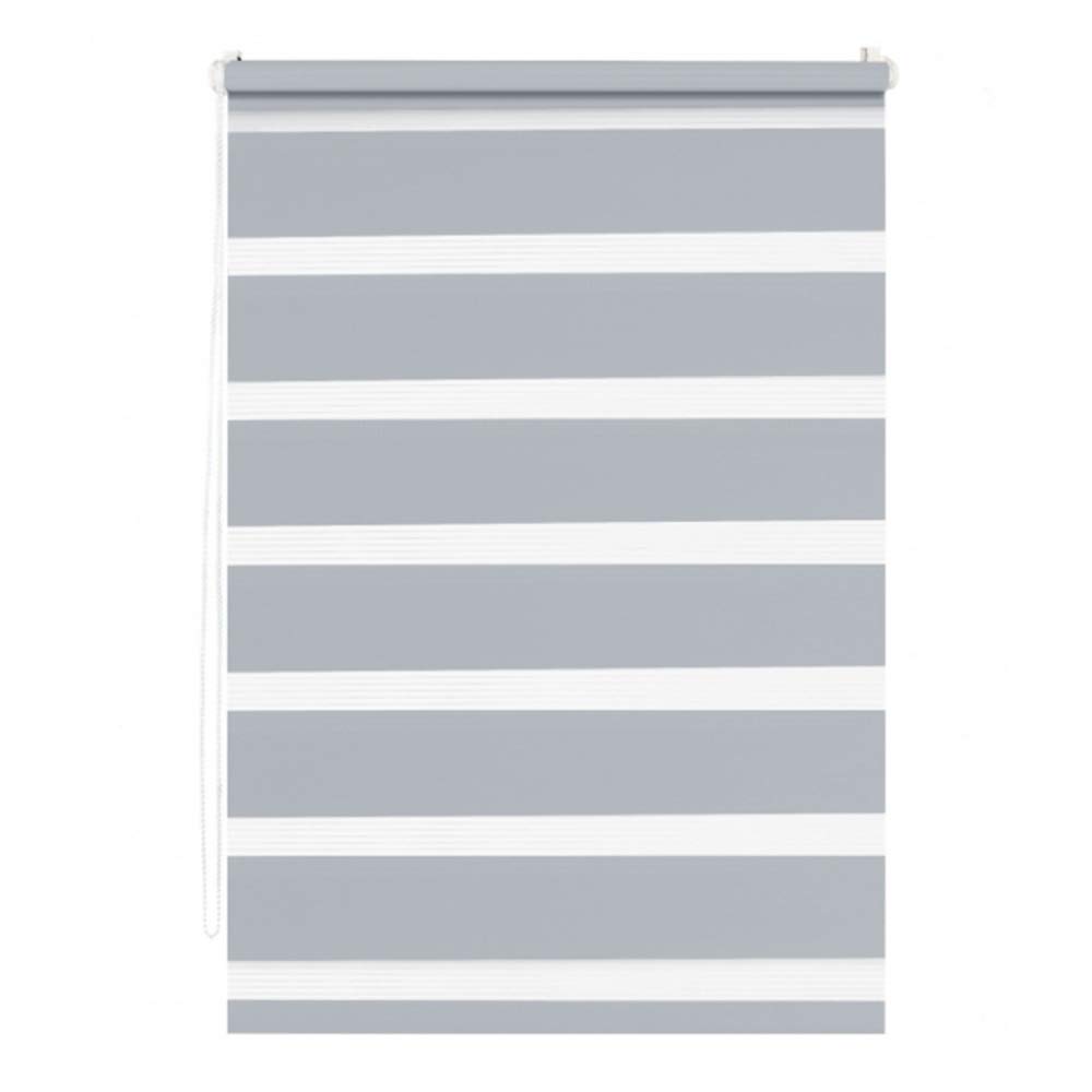 MADECOSTORE Store Enrouleur Jour Nuit chaînette coordonnée sans percer - Gris Clair - L56 x H190cm
