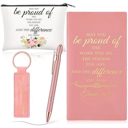 Journal en cuir synthétique rose et accessoires pour organiser vos journées de travail