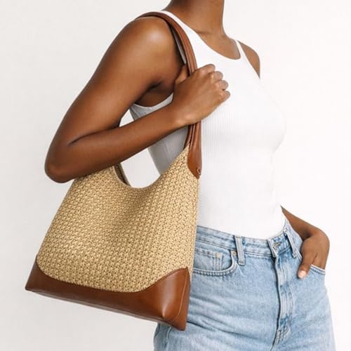 Sac en raphia tissé main - Grand fourre-tout de plage d'exception