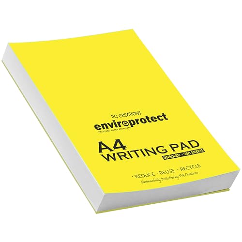 Image of PG Creations Unruled Writing Notepad, A4 Size, 8x11.5 Inch, Large Size, Blank Plain, 70 Gsm White Paper, 200 Sheets per Writing Pad, 1 Piece