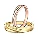 ANAZOZ Echtschmuck 2 stück Paarring 18 Karat 750 Gold Verdrehte Form Paar Ringe Eheringe Trauringe Hochzeitsringe Ehepaar Ringe Set Schmuck für Männer Damen: 49 (15.6) & Herren: 61 (19.4)