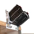 TECHTONGDA 9.8ft Attic Loft Ladder, Wall Mounted Pull Down Attic Stairs with 12 Steps, 660LB Load Capacity, Al-Mg Alloy Black Folding Ladder Attic Steps Extension Loft Stairs, Adjustable Height