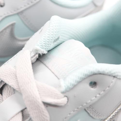 Nike Air Force 1 Big Kids' Shoes (HQ3249-043, Pure Platinum/Glacier Blue/Metallic Silver)4