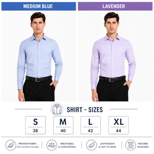 Image of Men's Solid Formal Shirt | Premium Cotton Rich Full Sleeves Shirt | Comfort Fit Office Wear Shirt with Single Chest Pocket | Stylish Casual & Formal Shirt for Men