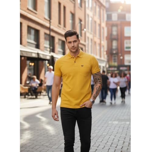 Image of Polo T Shirt for Man with Pocket, Polo T Shirts for Men, Summer Shirt with Collar, Half Sleeve, Cotton Blend, Light Weight, Comfotable Fit (Pack of 1) M to 3XL
