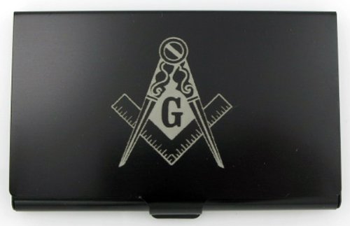 Masonic/Mason ANODIZED BUSINESS CARD CASE - SLIMLINE