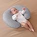 Nursing Pillow and Positioner with Cover for Breastfeeding and Bottle Feeding, Propping Baby, Tummy Time, Baby Sitting Support, Awake-Time Support (Grey, 22