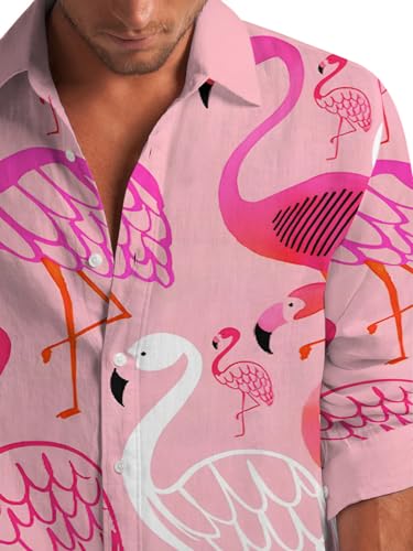 Men Hawaiian Long Sleeve Shirts Sleeve Casual Button Down Shirt Hawaiian Shirt for Men4