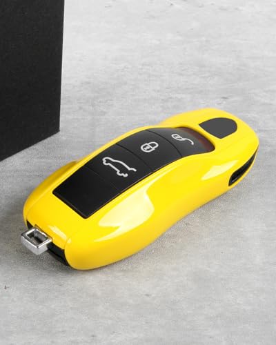 Coque de clé pour Porsche Macan Cayenne 718 boîtier protection jaune - 6