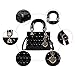 FGJKKK Purses and Handbag for Women Fashion Ladies Leather Top Handle Shiny Patent Satchel Shoulder Tote Bag Crossbody (Small black)