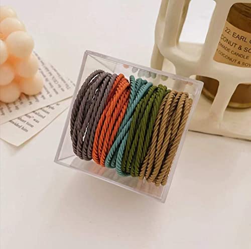 ヘアゴム 収納ケース付き 髪ゴム 50本セット カラフル 選べる5カラー 内径5cm 太さ3mm おしゃれ ヘア輪ゴム 大人 アクセサリー