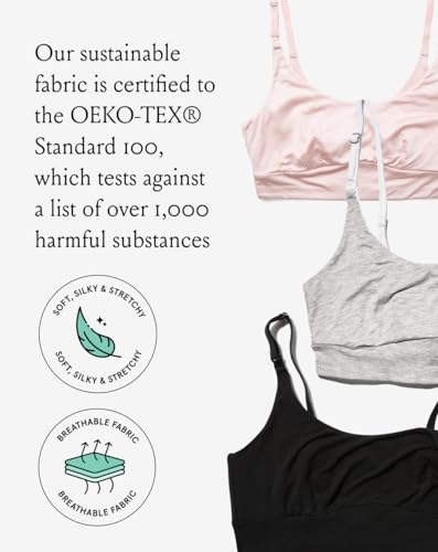 Image of Bodily Everything Bra - Wireless Nursing Bras for Breastfeeding, Soft Stretchy Maternity Sleep Bra with Clip Down Access