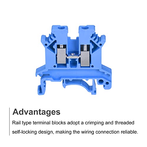 Bornas para carril DIN tipo tornillo abrazadera azul UK2.5B en pack de 40 4