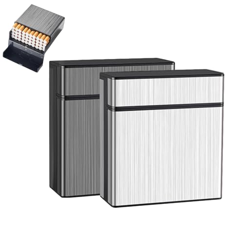 YFCJYBF 2 Stück Zigarettenetui aus Metall,Zigarettenetui,Zigarettenbox für 40 Zigaretten,Zigarettenbox Zigaretten Etui für Damen Herren,Zigarettenschachtel-Geschenke für Männer und Frauen YFCJYBF 2 Stück Zigarettenetui aus Metall,Zigarettenetui,Zigarettenbox für 40 Zigaretten,Zigarettenbox Zigaretten Etui für Damen Herren,Zigarettenschachtel-Geschenke für Männer und Frauen