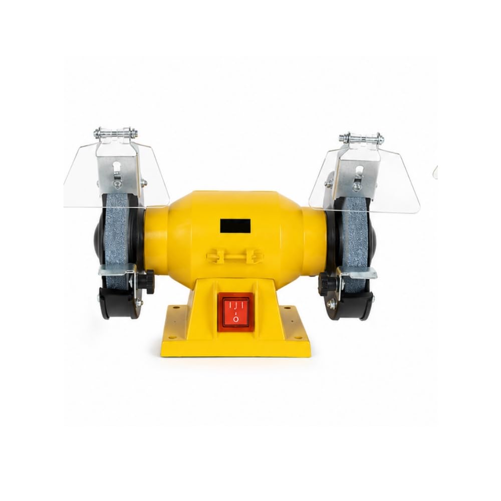 GrecoShop Smerigliatrice da Banco Doppia Mola 125 mm 120W, Affilatrice Elettrica da Banco per Metallo e Utensili, Motore Compatto e Potente, Ideale per Officina, Fai da Te e Lavorazioni di Precisione
