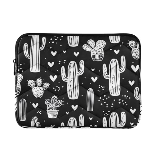 Funda para portátil 13-14 pulgadas impermeable con diseño cactus y corazones