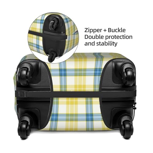 Mcgrath Tartan Blue And Yellow Irish Plaid Luggage Cover, Protective Washable Suitcase Cover - Travel Fashion Elastic Suitcase Protector Medium4