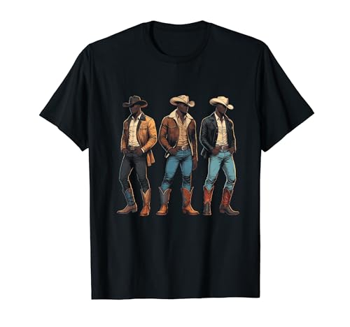 Black Cowboy Western Rodeo Melanin Black History Texas Hombres Camiseta