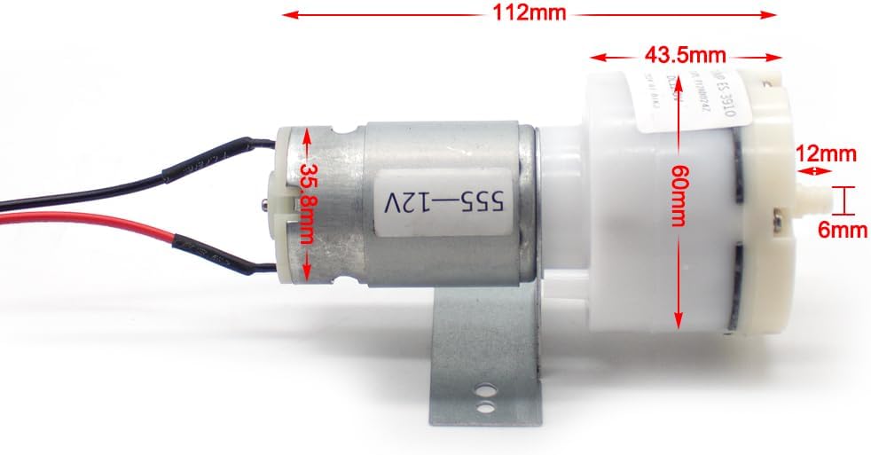iDili DC 12V 24V Mini Vacuum Pump 15L/min Micro Water Pump Suction Pump with Adjustable Power Adapter and Motor Bracket (DC 24V)