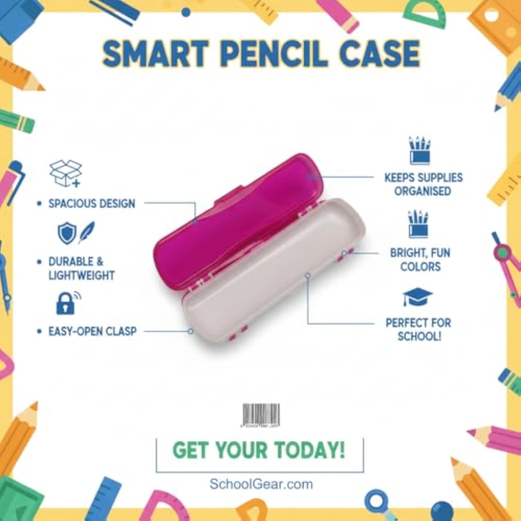 Mini Pencil Box Combo Pack of 4 for Kids, Cartoon Design
