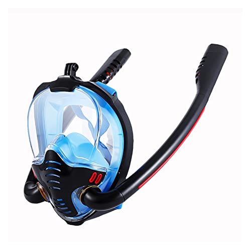 Tanque de Buceo, Máscara De Esnórquel For Adultos, Máscara De Buceo De Cara Completa Antiniebla Subacuática, Gafas De Buceo, Equipo De Buceo For Natación(Black Blue,S/M)