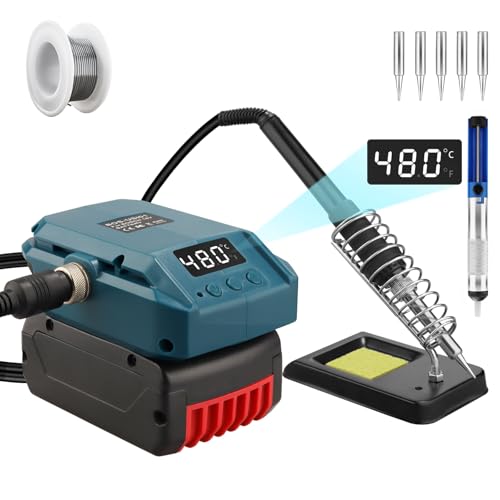 Bosch Professional Station de soudage 18 V GBA, 60 W avec écran LCD numérique, compatible avec Bosch 18 V GPA et De*walt 20 V Max, pour bricolage et réparation domestique