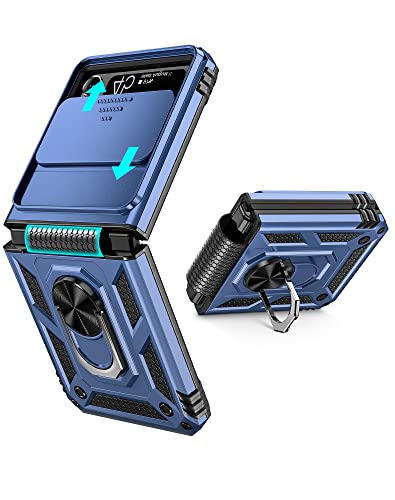 Goton Capa para Galaxy Z Flip 4, capa Samsung Z Flip 4 com capa de câmera e suporte de anel [proteçã