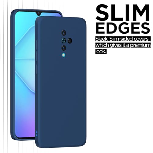 Image of Outlouders Back Cover for Vivo S1 Pro | Camera Protection | Durable Soft Matte Silicone Bumper Case (Blue)