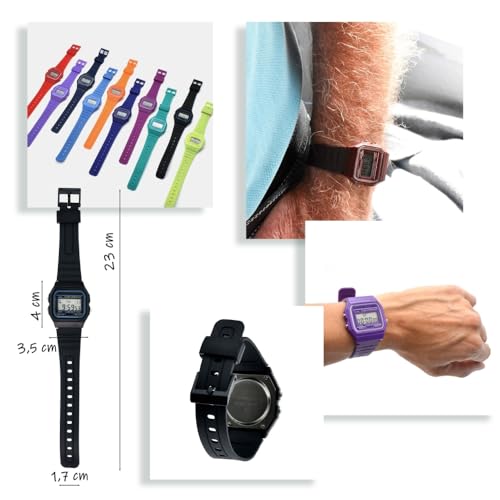 BDM-Reloj-Digital-Vintage-Elige-tu-Color-Favorito-Estilo-Retro-Anos-80-Unisex-Reloj-con-Alarma-Cronografo-y-Luz