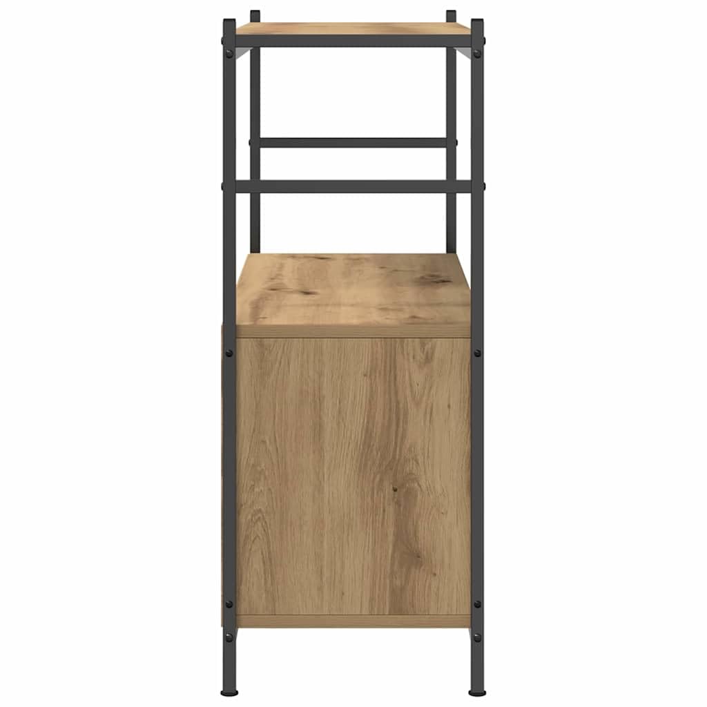 Estantería con soporte de pared, estantería estable para libros, material de madera y metal, estilo industrial, estantería para el hogar, roble artístico