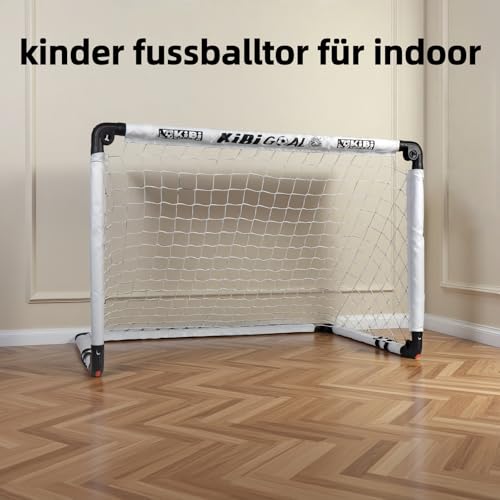 KiBiGOAL Fussballtor Kinder Fußballtor Set, Klappbar Fußballtor 90x60cm + Mini Fussball 15cm Set, Kleines Fussballtor für Indoor und Garten, Kinder Fußball Spielzeug Geschenke für Innen und Außen