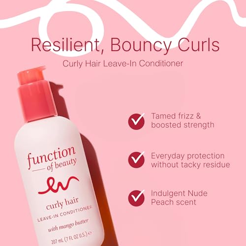 Image of Function of Beauty Curly Leave In Hair Conditioner - Anti-Frizz, 2-Pack | Curl Enchancing & Moisturizing Leave In Conditioner Treatment for Natural Curls & Bounce - Dry & Dull Hair Care Products