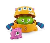 Der Kopf des kleinsten Monsters macht beim Drehen lustig klackernde Geräusche