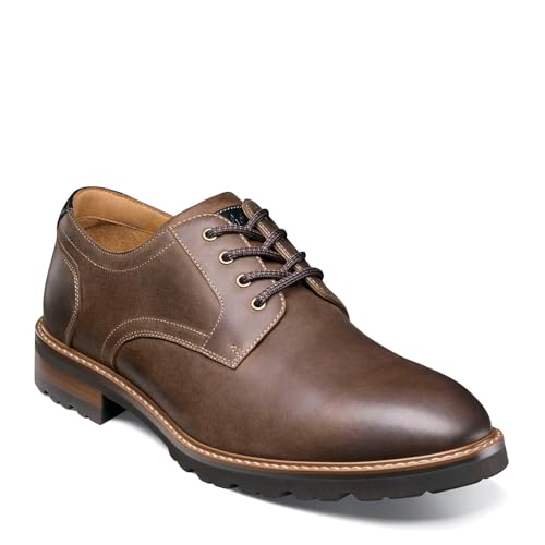 Florsheim Renegade - Zapatos Oxford de punta lisa para hombre, Marrón, 44.5 EU