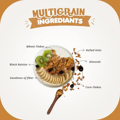Image of Gaia Nutty Delight Muesli,High Fiber,Source of Protein,Zero Trans Fat,Light and Wholesome Breakfast Choice,Healthy and Nutritious, Combined with Almonds and Raisins 400G (Pack of 2)