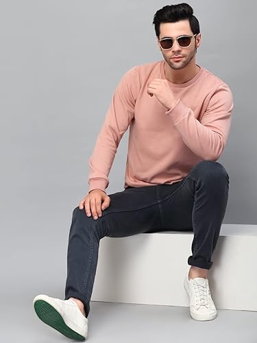 Image of Rigo Fleece Printed Round Neck Sweatshirt for Men | Full Sleeves Sweatshirt for Men | Casual Wear & Stylish Sweatshirts for Men