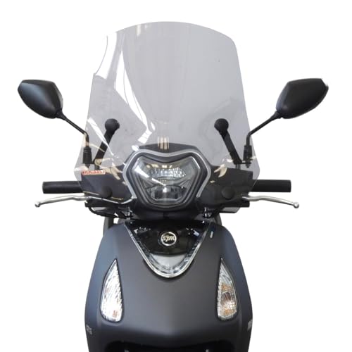 BRIXIAMOTO FABBRI Motorcycle Windshield Grey SUMMER, Fit for SYM SYMPHONY 4T 50, 125, 200 (2020-2022), Glass, Front and Inside