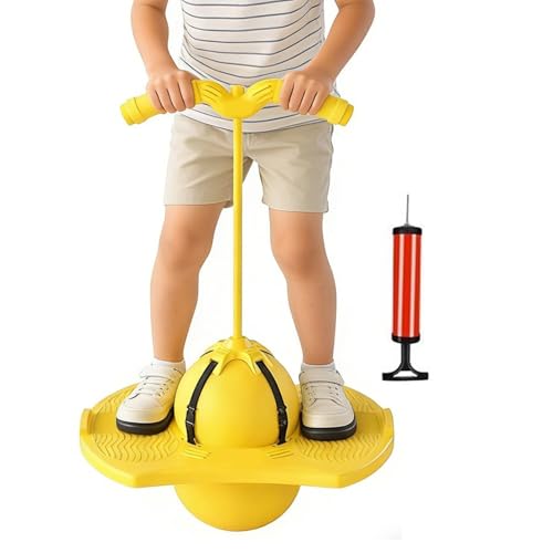 Balance Jumping Ball With Handle - 14.96x11.42x27.56 Inches Fun Sports Toy | Portable Kids Bouncing Ball | For Kids Adults Coord