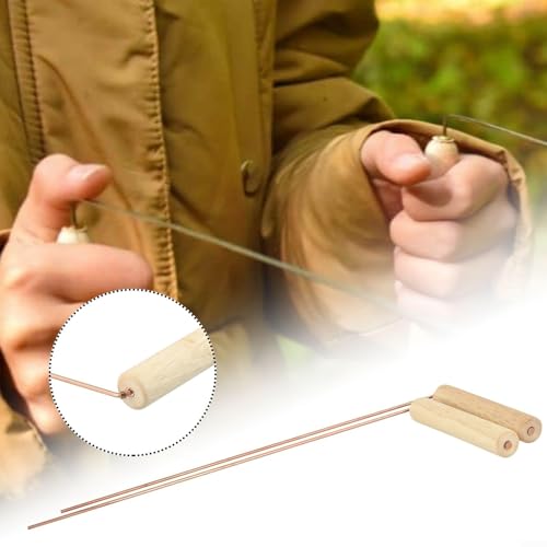 2 Stück Kupfersonde Holzgriff Kupfersonden Set für Weissagung, finden Wasser/Wasser, Mineralien