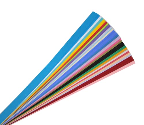 Mix of Colors Paper Strips for Weaving Projects. Paper Strips for Moravian Stars, German Stars and Frobel Stars. 100 strips per pack (5/8 inch x 19 inch, Multi Color Mix)