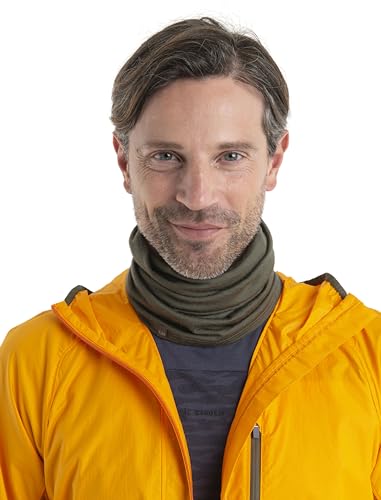 Icebreaker Merino Flexi Chute Ski Neck Gaiter For Women, Men, 100% Merino Wool - Comfortable, Versatile Neck Warmer Buff And Snowboard Face Mask - Breathable, Warm Gaiters For Adults - Loden