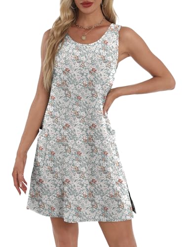 Image of BKRIVE Coverup Summer Dresses for Women 2026 Eyelet Casual Loose Sleeveless Sundresses Tank Dresses with Pockets